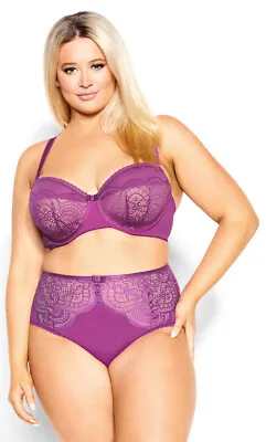 City Chic Ladies Bree Contour Underwire Bra Sizes 18F 18G Colour Lagoon • $24.99