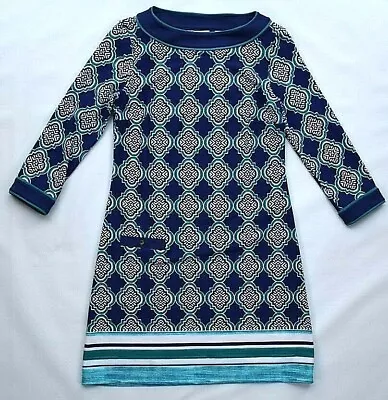 CABANA LIFE Navy Teal 3/4 Sleeve Hampshire Cabana Shift Dress Womens S NEW • $24.99