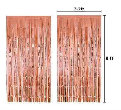 Pack Of 2 Metallic Foil Fringe Curtains Birthday Party Wall Backdrop Decorations • $11.99