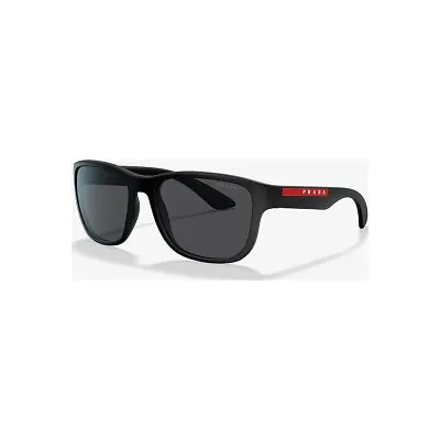 Prada Linea Rossa Ps 01us Dg0550 Black Rubber Grey 59mm Men's Sunglasses New  • £129.99