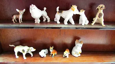 Lot Of 10 Vintage Miniature Porcelain Glass Figurines Dogs Puppies • $29.99