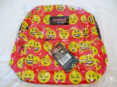 Oxford Essentials Red Smiley Face Emoji 16  School Backpack (NWT) • $12