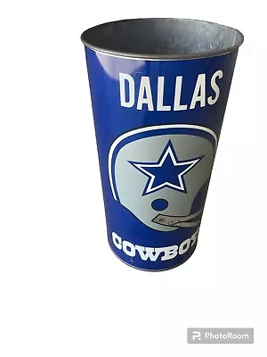 VINTAGE 1970'S 80s P&K PRODUCTS COMPANY NFL Dallas Cowboys TRASH CAN MAN CAVE • $128