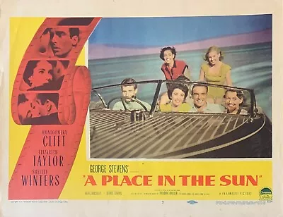 Elizabeth Taylor Montgomery Clift A Place In The Sun Original Lobby Card (1951) • $125