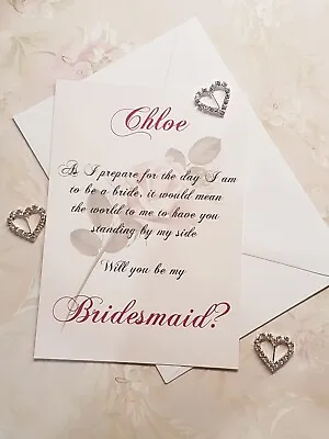 Will You Be My Bridesmaid Cards Personalised COMPLETE With Envelope • £2