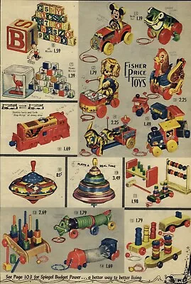 1955 PAPER AD Fisher Price Toy Pull Toys COLOR No Description  • $15.99