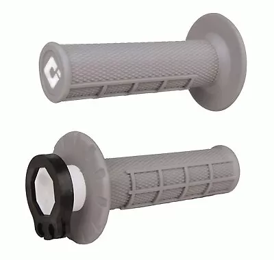 ODI V2 Lock-On HALF WAFFLE Grips (2&4-Stroke) -GREY- MX Motocross - Made In USA • $27.95