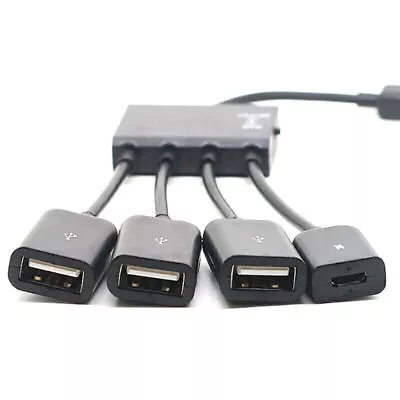 Micro USB HUB Adaptor With Power Powered Charging OTG Host Cable Cord Adapter • $4.06