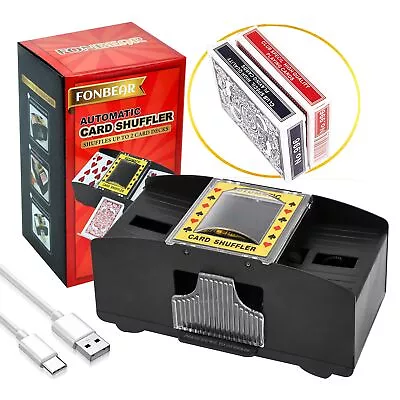 2 Deck Automatic Card Shuffler - USB & Battery-Operated Electric Shuffler (Pl... • $33.35