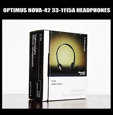 $29.95 • Buy NOS Optimus Nova-42 Lightweight Stereo Headphones RadioShack 33-1115A