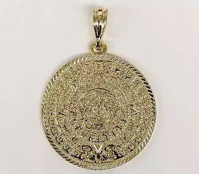 Aztec Mayan Calendar Mens Women Charm Pendant Gold Plated Oro Calendario Azteca • $8