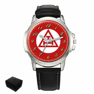 Triple Tau Cross Masonic Gents Mens Wrist Watch Birthday Gift Engraving • £30.95
