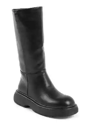 New - 19V69 Italia By Versace 1969 - Black 1.6 Heel Leather Boot Women - 181-119 • $249