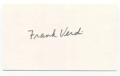 Frank Verdi Signed 3x5 Index Card Autograph Baseball MLB New York Yankees • $20