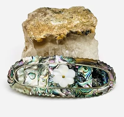 Alpaca Barrette Vintage  Green With Mother Of Pearl • $15