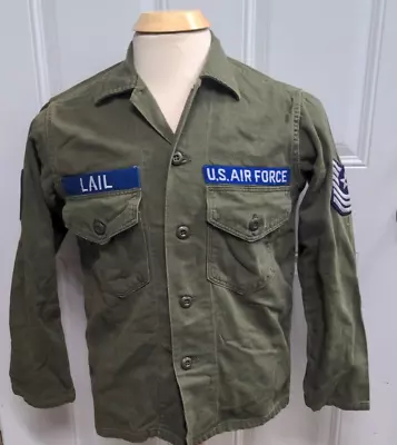 Vietnam War Era USAF OG-107 Cotton Fatigue Tunic With Sergeant Stripes • $19.99