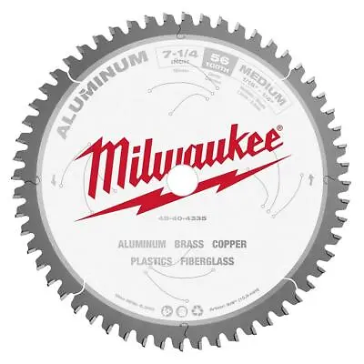 $22.99 • Buy Milwaukee 48-40-4335 7-1/4-Inch Aluminum Cutting Circular Saw Blade