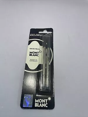 Sealed Mont Blanc Pack Genuine MontBlanc Rollerball Refill Black Fine #15160 • $17.99