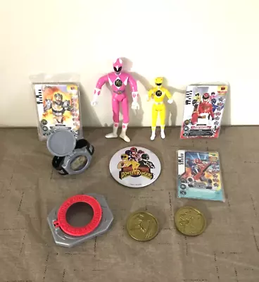 Mixed Lot Mighty Morphin  Power Ranger Toys Figures Coins Watch Button Pin Cards • $7.77