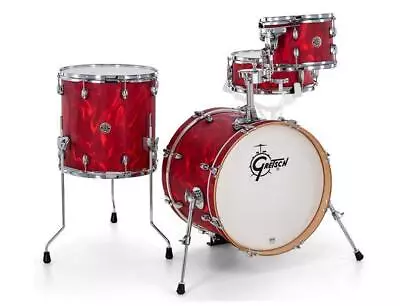 GRETSCH CATALINA CLUB 4-Piece Shell Fusion Drum KIT  Red Satin Flame • $1899