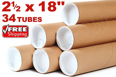 2.5 X 18  Kraft Tubes Poster Document Graphics Mailing Shipping Packing Tube 34p • $67.95