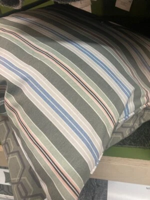 £6.99 • Buy IKEA LINGONOXBAR Cushion Cover 50x50cm 100% Cotton Green Multi Stripe 105.406.30