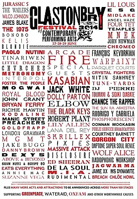 Glastonbury Festival Poster 2014 A4 A3 A2 A1 • £6.99