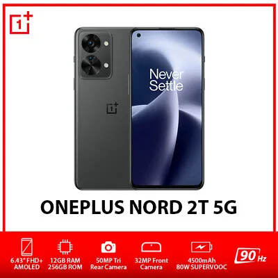 (Unlocked) OnePlus Nord 2T 5G Dual SIM Android Mobile Phone - Black/12GB+256GB • $888.45