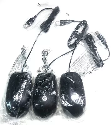 3 Pack Lot Genuine OEM HP USB Wired 2 Button Scroll Optical Mouse 672652-001 • $24.99