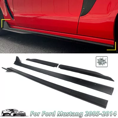 For 10-14 Ford Mustang GT500 Style Side Skirts Rocker Panel Unpainted W/ Winglet • $119.98