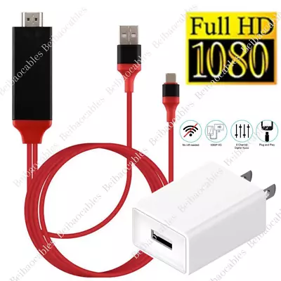 HDMI Mirroring AV Cable Phone To TV HDTV Adapter 1080P For IPhone 14 13 12 11 XR • $7.56