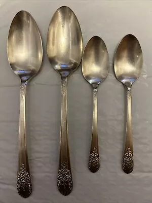 Wm Rogers Mfg Co Original Rogers SILVER MIST / MARIGOLD 2 Serving / 2 Tea Spoons • $11.99