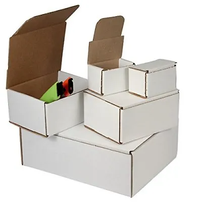 White Corrugated Mailers MANY SIZES 50 100 200 Shipping Packing Boxes Box Mailer • $39.25