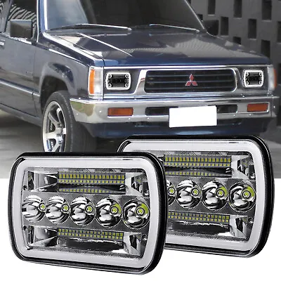 Pair 7x6'' 5x7'' LED Headlights Hi/Lo Beam DRL For Mitsubishi Mighty Max Nissan • $35.49