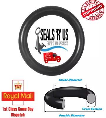 2.5mm Cross Section O-Rings NBR Nitrile Rubber 3mm -40mm ID Oil Resistant Seals • £2.16