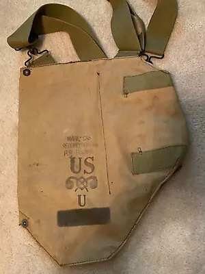 Vintage 1940s WWII USA Military Gas Mask Bag Good Condition • $28