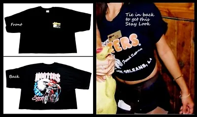 XL Sexy Hooters Biker Crop Top Midriff Half Cut Off TShirt Halloween Costume Top • $20.10