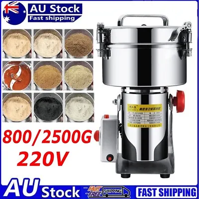 220V 800g/2500g Electric Herb Grain Grinder High Speed Flour Powder Machine AU • $84.54