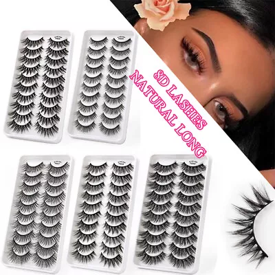 10 Pairs Mink Natural False Eyelashes Short Thick 3D Fake Eye Lashes Makeup❀ • $1.51