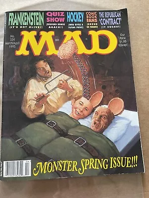 Mad Magazine #334 March/April 1995 Frankenstein VG W/mailer Shipping Included • $18.90