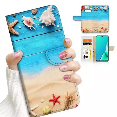 ( For Samsung S7 ) Wallet Flip Case Cover PB24089 Beach Starfish Shell • $12.99