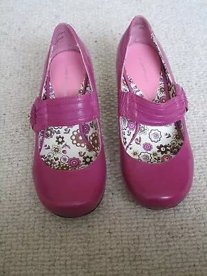 Hush Puppies Fuchia/magenta Leather Uk Size 5ee Entice 2.5  Heel Shoes Free Post • £34.99