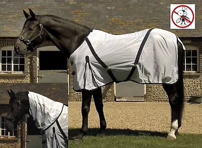 £31.89 • Buy MESH FLY RUG Rhinegold Detachable Full Neck Combo Pony Rug  UV Protection