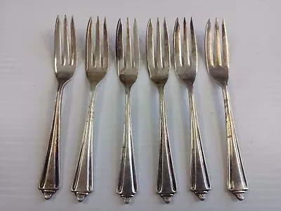 Set Of 6 VINTAGE SILVER PLATED CAKE FORKS HIGH TEA  • $19.95