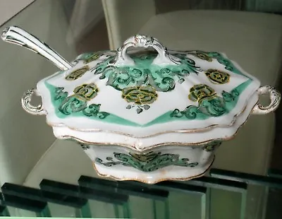 Edwardian Gravy/sauce Tureen H&k Tunstall Delhi Patt.  Green Unicorn Mark • £18