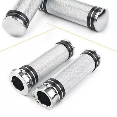 2X  1'' Chrome Handlebar Hand Grips For Sportster Dyna Softail Touring V-Rod • $23.74