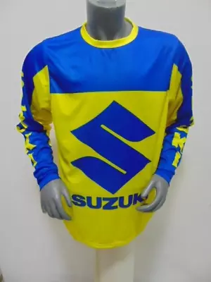 Old School Moto Jersey Classic Jersey Bike Shirt Motocross Suzuki Vintage Xl Blu • $55