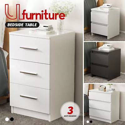 Ufurniture Bedside Table Drawers Side Table Nightstand Storage Cabinet Bedroom • $84.99