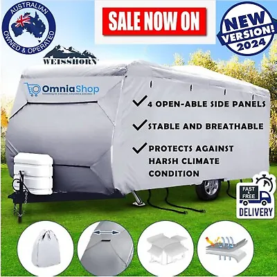 Caravan Cover Heavy Duty 16-18ft 4 Layer Waterproof Campervan Camper Pop Top UV • $149.97