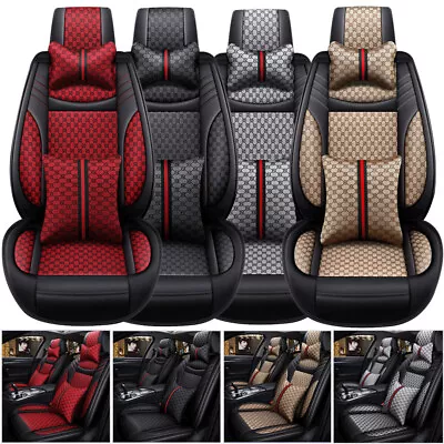 $89.98 • Buy Universal Luxury PU Leather Car Seat Cover Full Set 5-Seats Protector Cushion